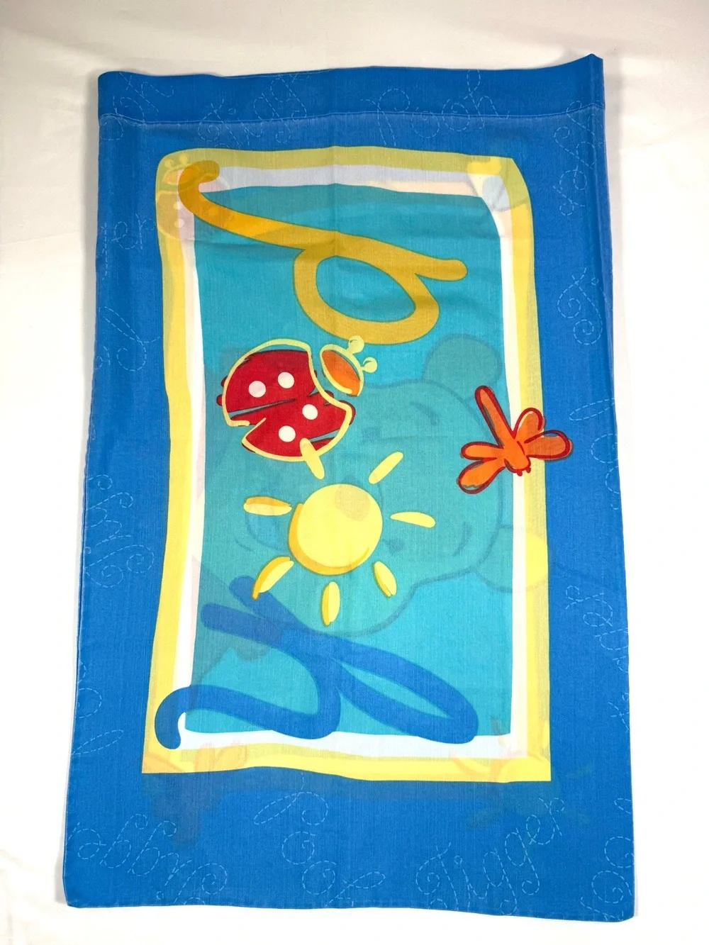 VINTAGE DISNEY Winnie The Pooh Standard Pillowcase Reversible USA 90s Classic